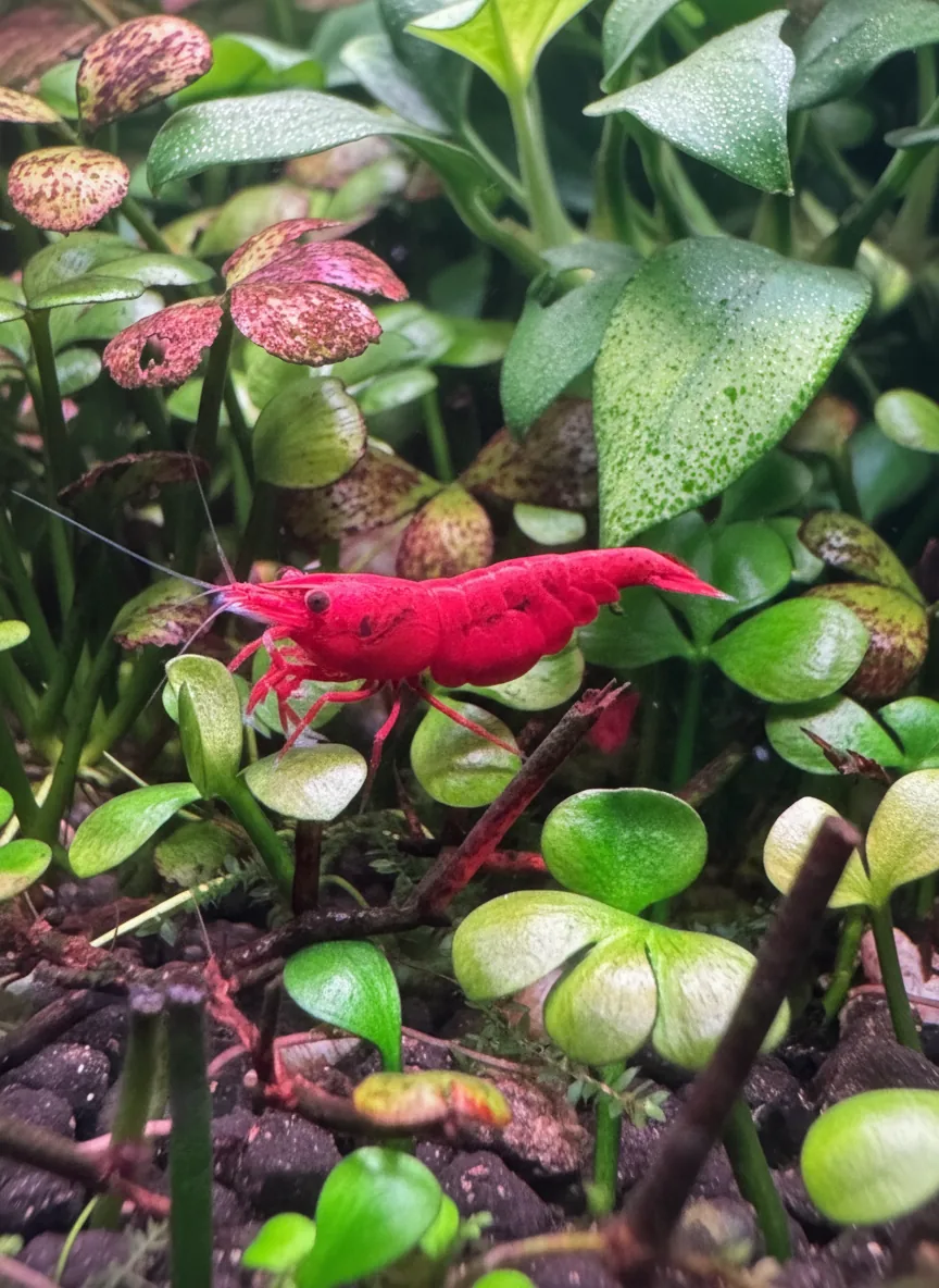 Neocaridina Painted Red (Neocaridina davidi var. Painted Fire Red) - Foto 5 | ShrimpNexus Portugal